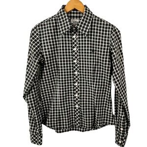 Lilly Pulitzer Black and White Plaid Button Down Shirt